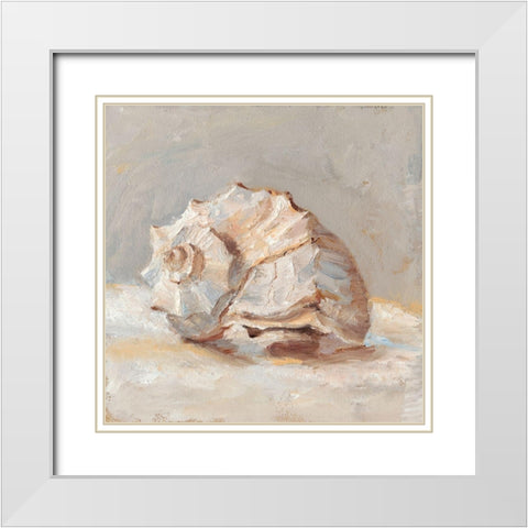 Impressionist Shell Study II White Modern Wood Framed Art Print with Double Matting by Harper, Ethan