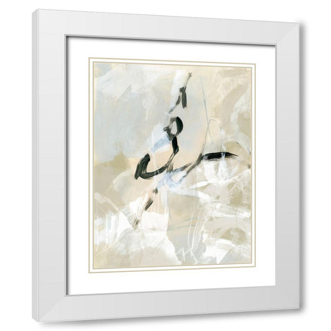 Scribble Veil I White Modern Wood Framed Art Print with Double Matting by Vess, June Erica