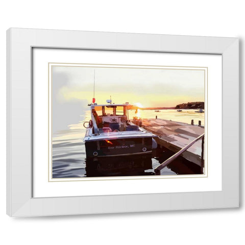 Bold Boats IV White Modern Wood Framed Art Print with Double Matting by Kalina, Emily