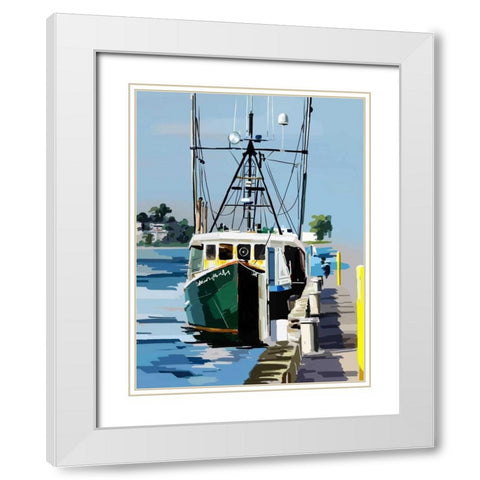 Bold Boats VI White Modern Wood Framed Art Print with Double Matting by Kalina, Emily