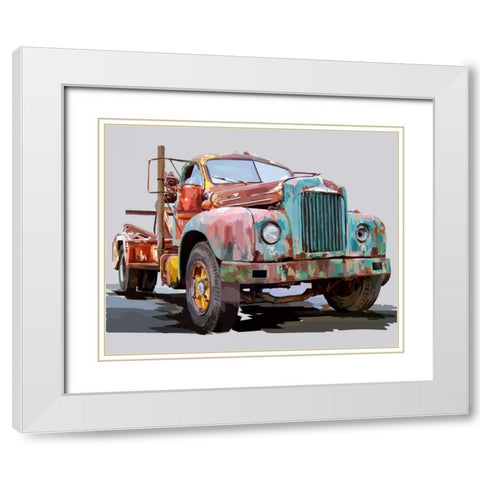 Powerful Truck I White Modern Wood Framed Art Print with Double Matting by Kalina, Emily