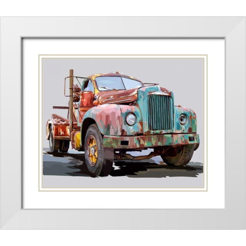 Powerful Truck I White Modern Wood Framed Art Print with Double Matting by Kalina, Emily