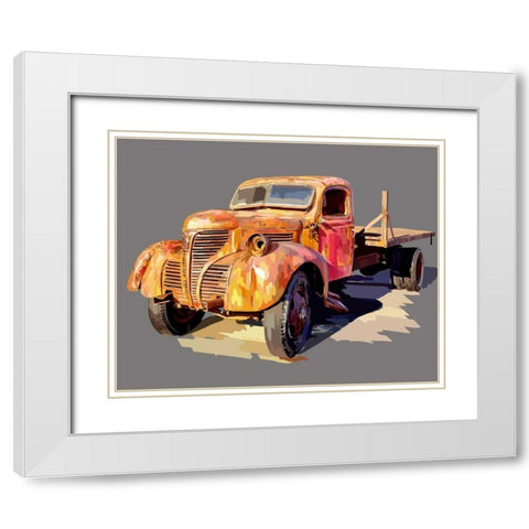 Powerful Truck II White Modern Wood Framed Art Print with Double Matting by Kalina, Emily