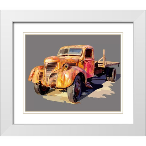 Powerful Truck II White Modern Wood Framed Art Print with Double Matting by Kalina, Emily