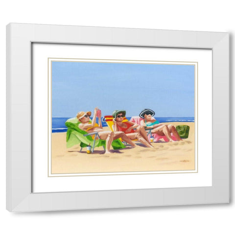 Beach Vacation I White Modern Wood Framed Art Print with Double Matting by Miller, Dianne