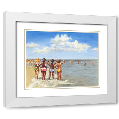 Beach Vacation II White Modern Wood Framed Art Print with Double Matting by Miller, Dianne
