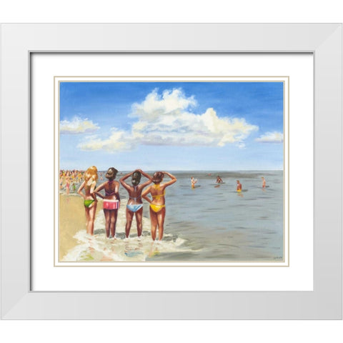 Beach Vacation II White Modern Wood Framed Art Print with Double Matting by Miller, Dianne