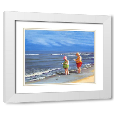 Beach Vacation III White Modern Wood Framed Art Print with Double Matting by Miller, Dianne