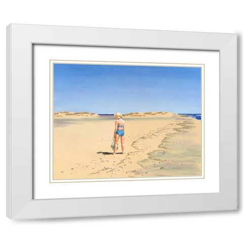 Beach Vacation VI White Modern Wood Framed Art Print with Double Matting by Miller, Dianne