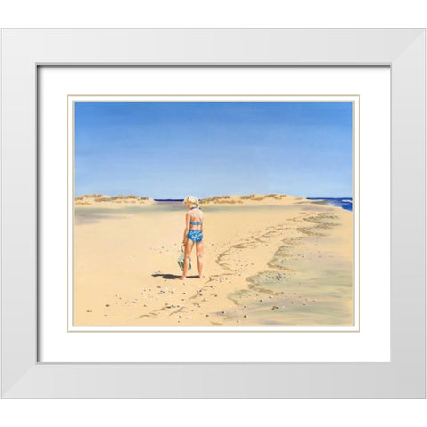 Beach Vacation VI White Modern Wood Framed Art Print with Double Matting by Miller, Dianne