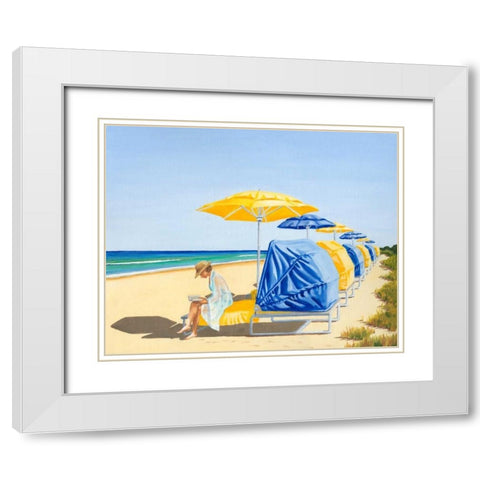 Beach Vacation VIII White Modern Wood Framed Art Print with Double Matting by Miller, Dianne