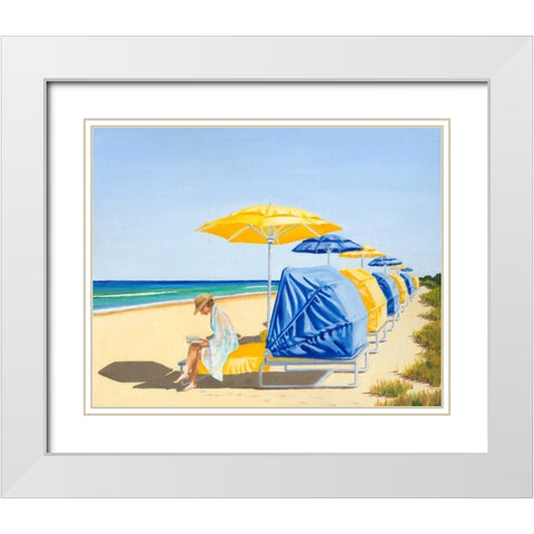 Beach Vacation VIII White Modern Wood Framed Art Print with Double Matting by Miller, Dianne
