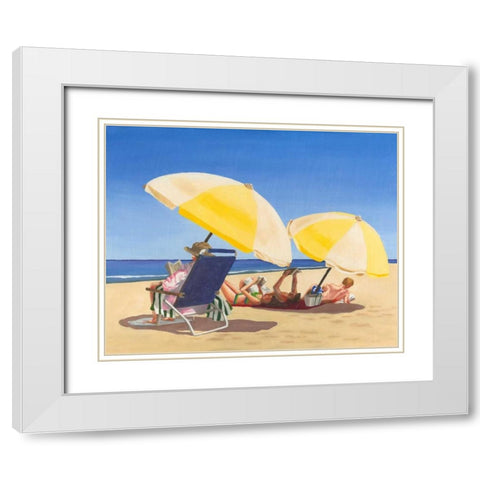 Beach Vacation IX White Modern Wood Framed Art Print with Double Matting by Miller, Dianne