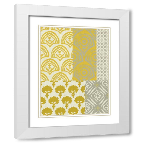 Marigold Patterns II White Modern Wood Framed Art Print with Double Matting by Zarris, Chariklia