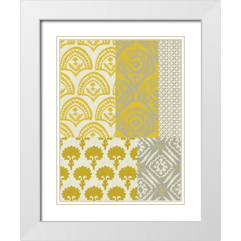 Marigold Patterns II White Modern Wood Framed Art Print with Double Matting by Zarris, Chariklia