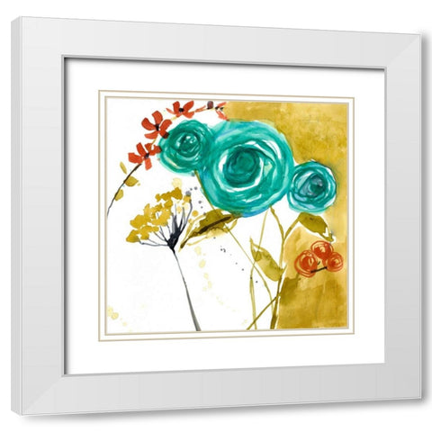Painted Whimsy V White Modern Wood Framed Art Print with Double Matting by Goldberger, Jennifer