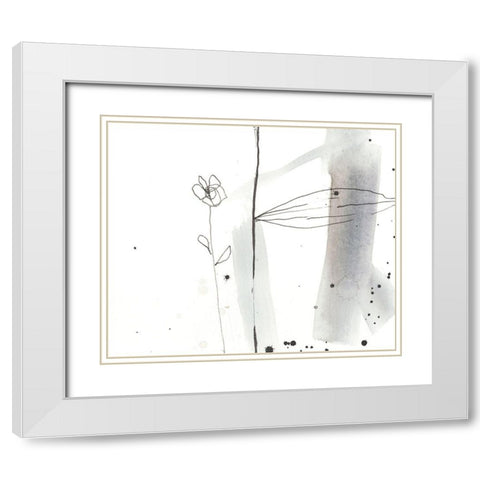 Sketched Garden III White Modern Wood Framed Art Print with Double Matting by Goldberger, Jennifer