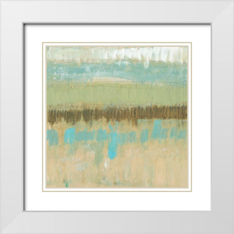 Pastel Textures I White Modern Wood Framed Art Print with Double Matting by Goldberger, Jennifer