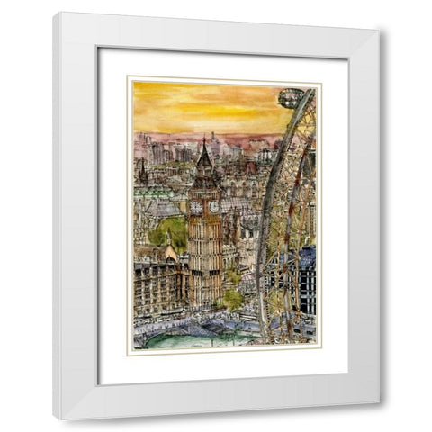 City Scene IV White Modern Wood Framed Art Print with Double Matting by Wang, Melissa