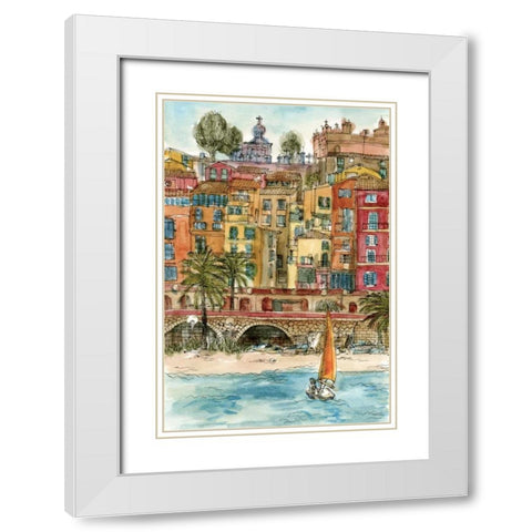 City Scene V White Modern Wood Framed Art Print with Double Matting by Wang, Melissa