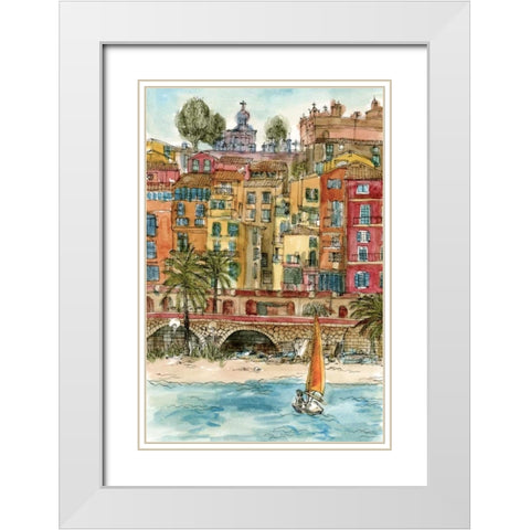 City Scene V White Modern Wood Framed Art Print with Double Matting by Wang, Melissa