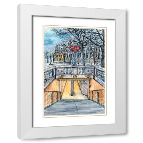 City Scene VI White Modern Wood Framed Art Print with Double Matting by Wang, Melissa