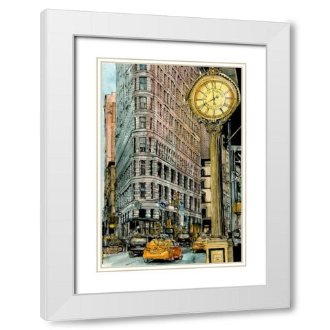 City Scene VII White Modern Wood Framed Art Print with Double Matting by Wang, Melissa