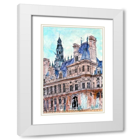 City Scene VIII White Modern Wood Framed Art Print with Double Matting by Wang, Melissa