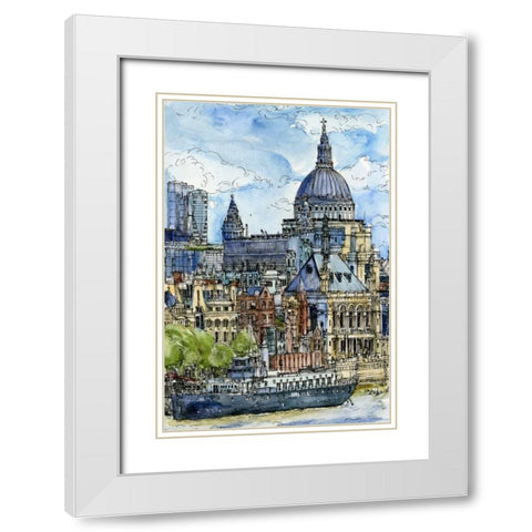 City Scene X White Modern Wood Framed Art Print with Double Matting by Wang, Melissa