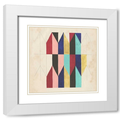 Geometric Pattern Play V White Modern Wood Framed Art Print with Double Matting by McCavitt, Naomi