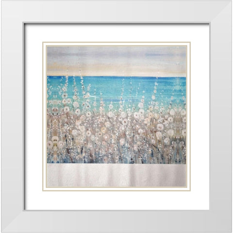 Flowers by the Sea II White Modern Wood Framed Art Print with Double Matting by OToole, Tim