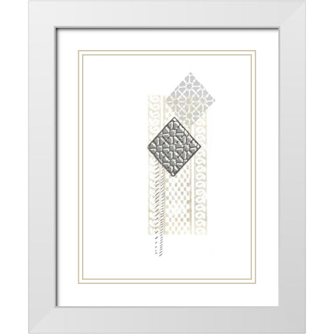 Block Print Composition I White Modern Wood Framed Art Print with Double Matting by Vess, June Erica