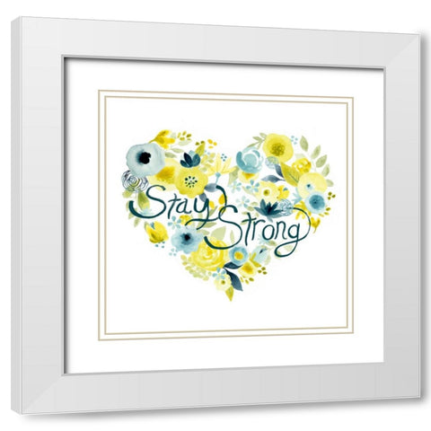 Heartfelt Floral I White Modern Wood Framed Art Print with Double Matting by Vess, June Erica