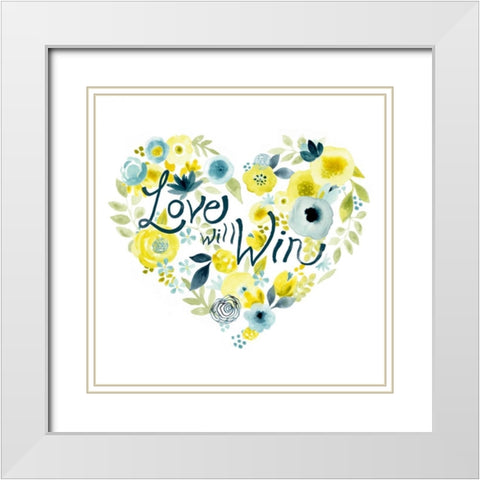 Heartfelt Floral II White Modern Wood Framed Art Print with Double Matting by Vess, June Erica