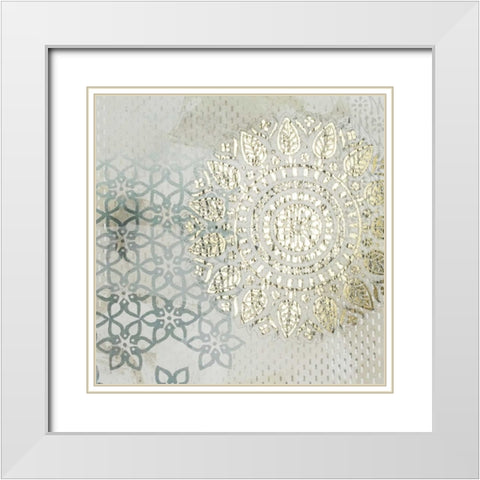 Tapestry Melange I White Modern Wood Framed Art Print with Double Matting by Vess, June Erica