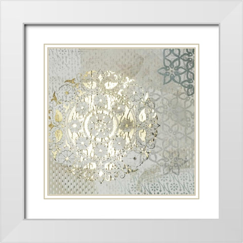 Tapestry Melange II White Modern Wood Framed Art Print with Double Matting by Vess, June Erica