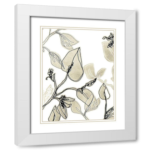 Block Print Contour I White Modern Wood Framed Art Print with Double Matting by Vess, June Erica