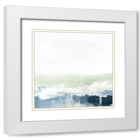 Seafoam Horizon I White Modern Wood Framed Art Print with Double Matting by Vess, June Erica