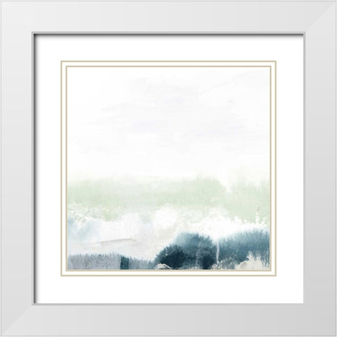 Seafoam Horizon II White Modern Wood Framed Art Print with Double Matting by Vess, June Erica