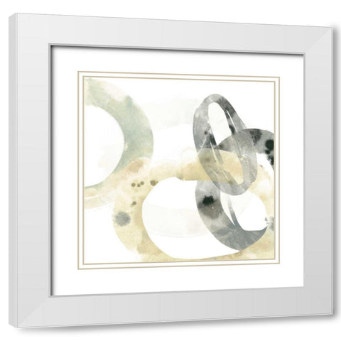 Neutral Halo III White Modern Wood Framed Art Print with Double Matting by Vess, June Erica