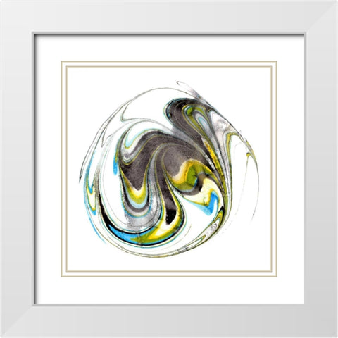 Citrine Momentum II White Modern Wood Framed Art Print with Double Matting by Ludwig, Alicia