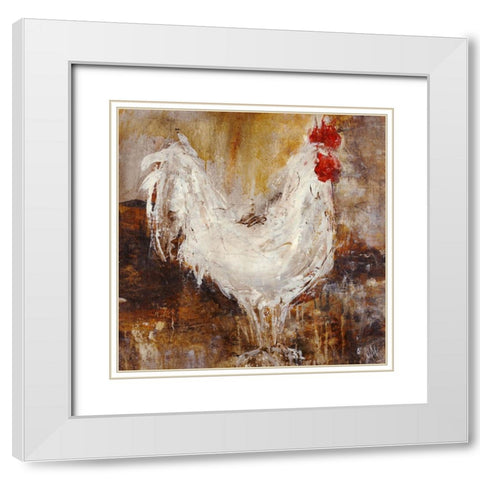 Backyard Guest I White Modern Wood Framed Art Print with Double Matting by Maas, Jodi