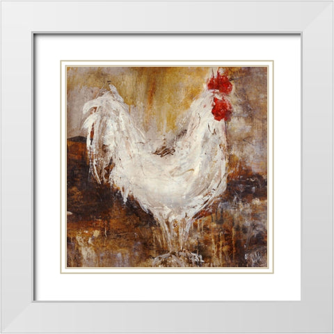 Backyard Guest I White Modern Wood Framed Art Print with Double Matting by Maas, Jodi