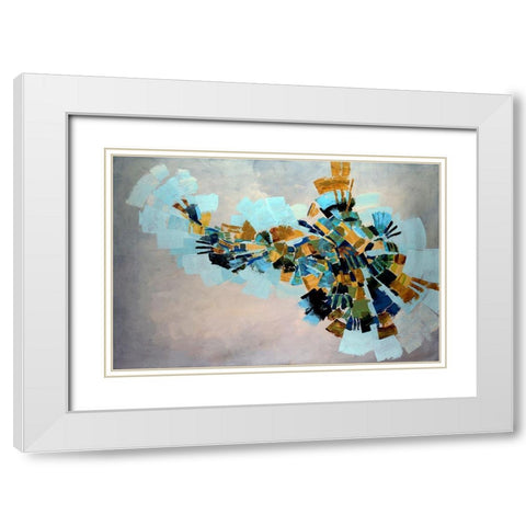 Kaleidoscope White Modern Wood Framed Art Print with Double Matting by Taylor, Kari