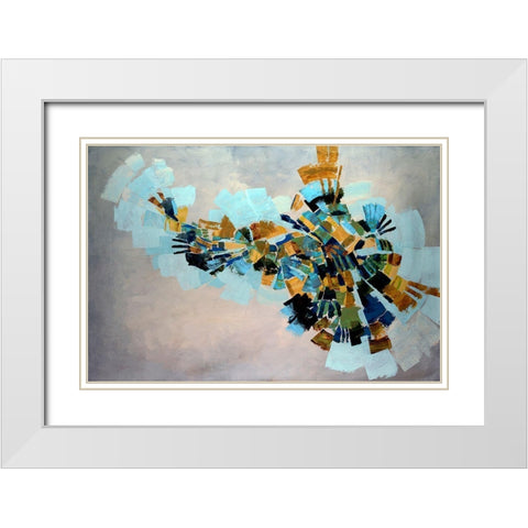 Kaleidoscope White Modern Wood Framed Art Print with Double Matting by Taylor, Kari
