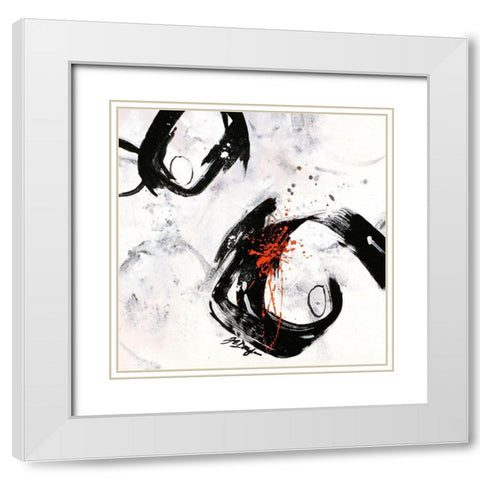 Mantra I White Modern Wood Framed Art Print with Double Matting by Douglass, Farrell