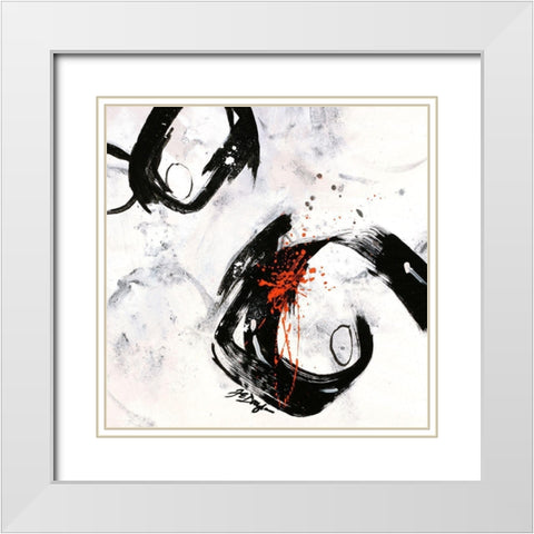 Mantra I White Modern Wood Framed Art Print with Double Matting by Douglass, Farrell