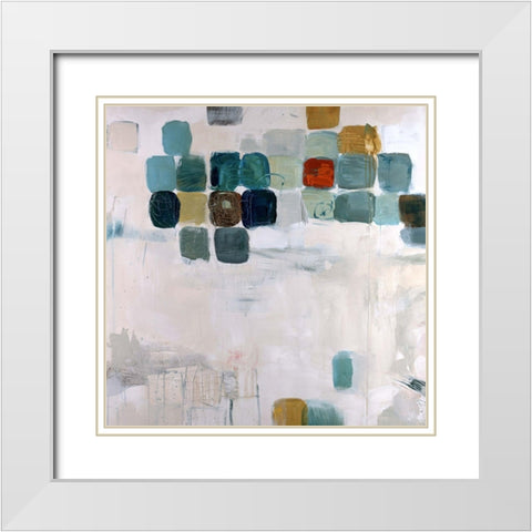 Patio Mosaic White Modern Wood Framed Art Print with Double Matting by Maas, Jodi