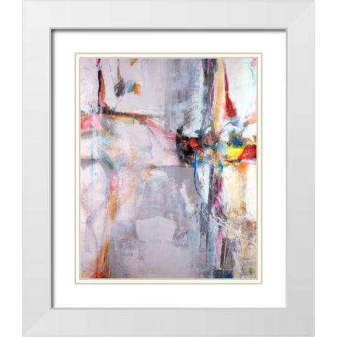 Run For the Roses White Modern Wood Framed Art Print with Double Matting by Maas, Jodi
