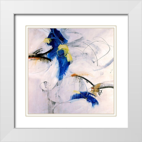 Simpatico White Modern Wood Framed Art Print with Double Matting by Douglass, Farrell